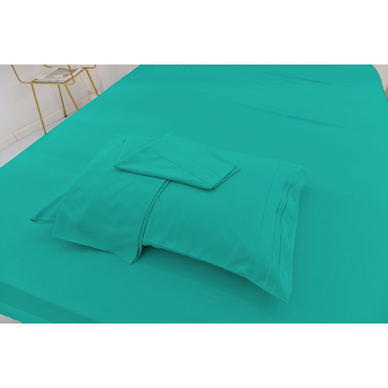 Bamboo Sheet Set, Teal, Twin XL Sheet Set + Fitted Sheet + 1 Pillowcase