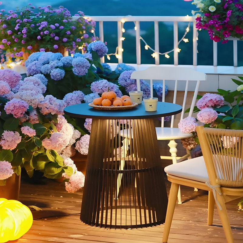 Integrated Led Floor Lamp End Table, 25" H x 23" W x 23" D