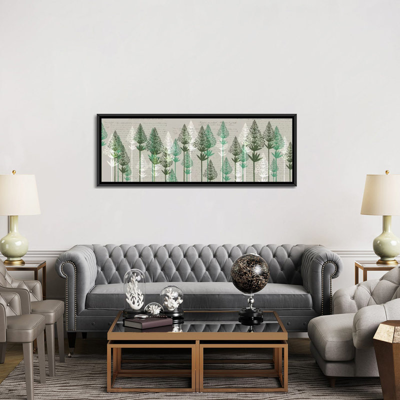 « leaf pins iii », impression sur toile, H 12 po x l 36 po x P 1,5 po, Cadre noir