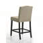 Ensemble de 2 chaises à hauteur de comptoir rembourrées en tissu beige et noir avec structure en bois d'hévéa robuste et sièges confortables