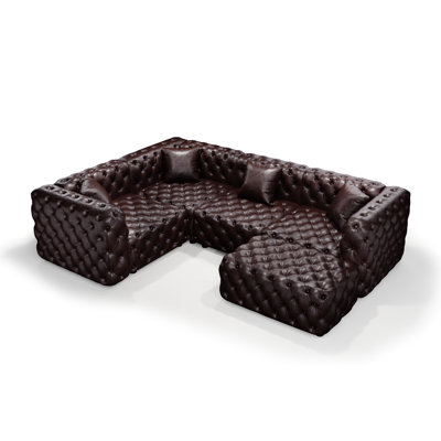 Ensemble de canapé modulaire avec repose-pieds 103,6 po Chesterfield
