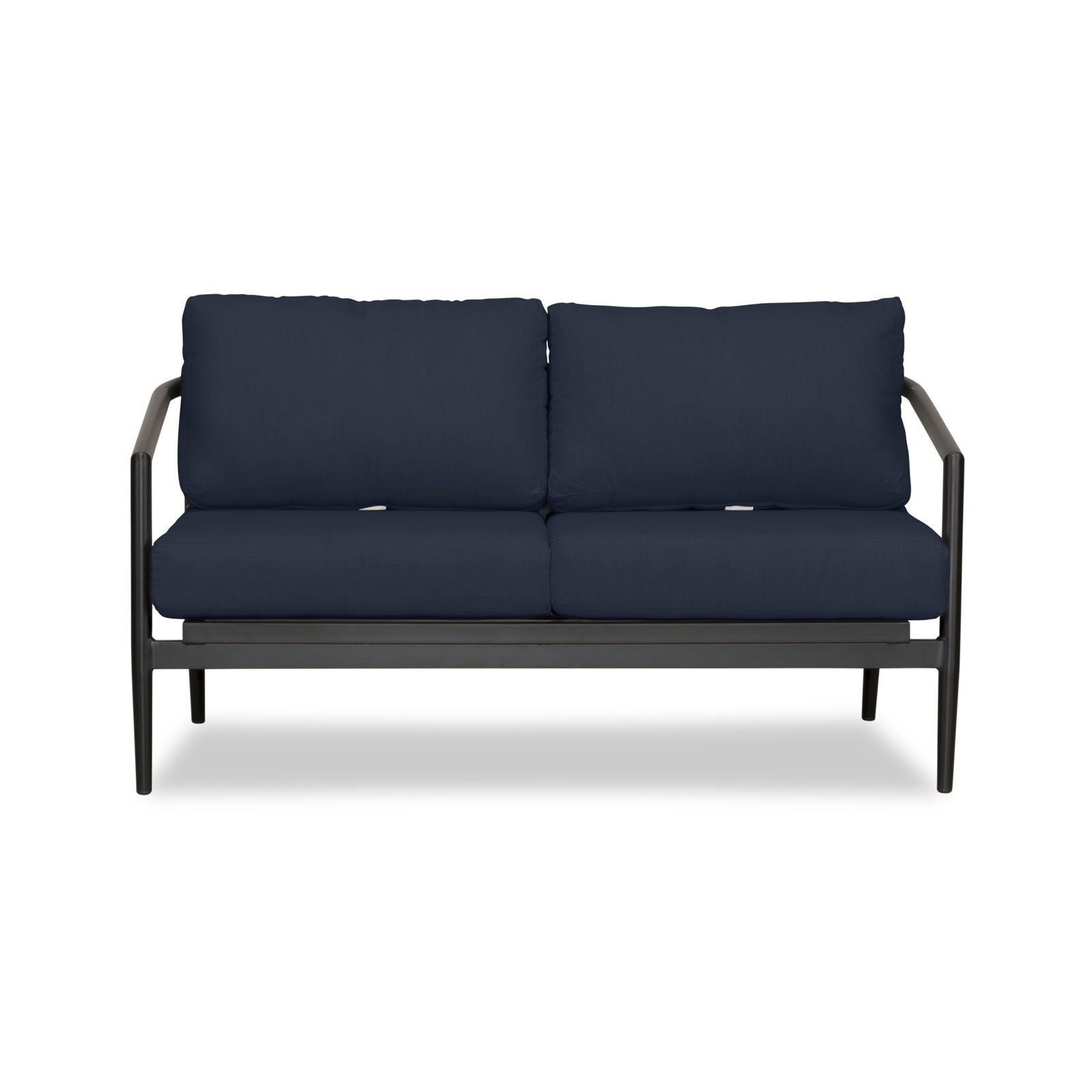Delaine 57" Sunbrella® Patio Loveseat, Black, Spectrum Indigo Sunbrella®