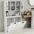 White Laundry Cabinet With Two Compartments And Removable Storage Bags Basket-1762840154