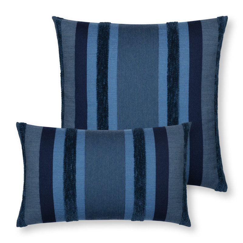 Intermix Indigo Sunbrella® Throw Square Indoor/Outdoor Pillow Cover & Insert by Elaine Smith