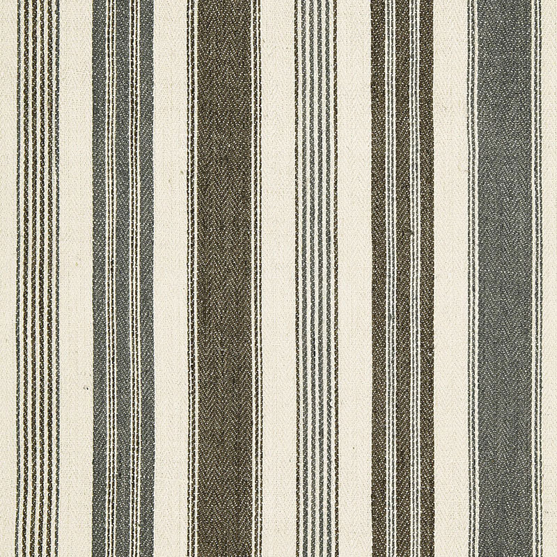 Tissu à rayures Montauban, Nickel / grège