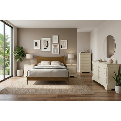 Barvelle Solid Wood 5 Piece Bedroom Set