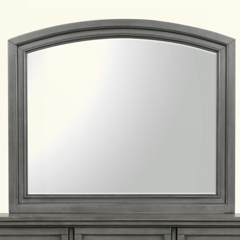 Tudor Solid And Engineered Wood Flat Wall Mirror, Gray