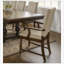 Ensemble de 2 fauteuils traditionnels brun classiques en tissu beige avec garniture cloutée pour un mobilier de salle à manger élégant