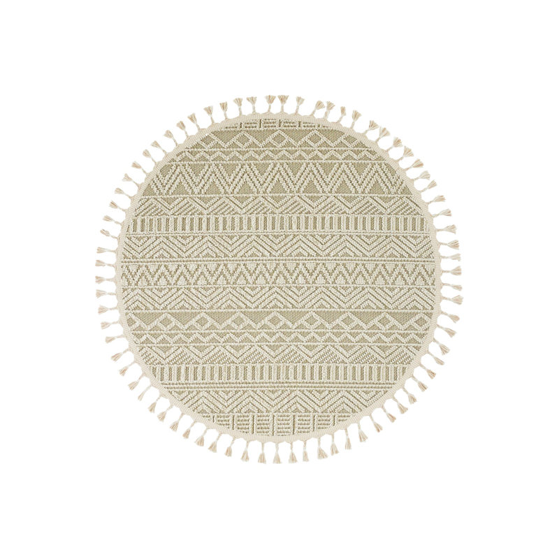 Round Rashade Machine Made Indoor / Outdoor Area Rug, Round 6'6"