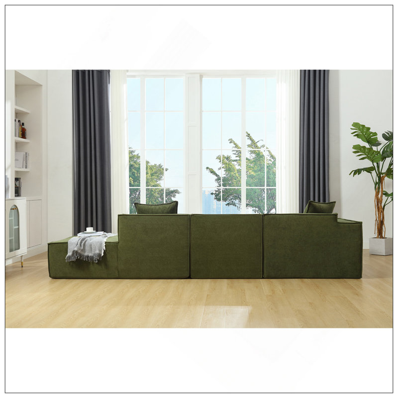 Ensemble de canapé modulaire de salon modulaire, canapé minimaliste moderne, canapé à installation libre, canapé en bloc de tofu minimaliste italien en forme de L, faisant face à la gauche, tissu éponge