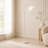 1-Light white floor lamp with adjustable petal shade