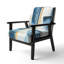 Frideres - Indigo Panneau IV - Fauteuil d'appoint rembourré en velours Glam