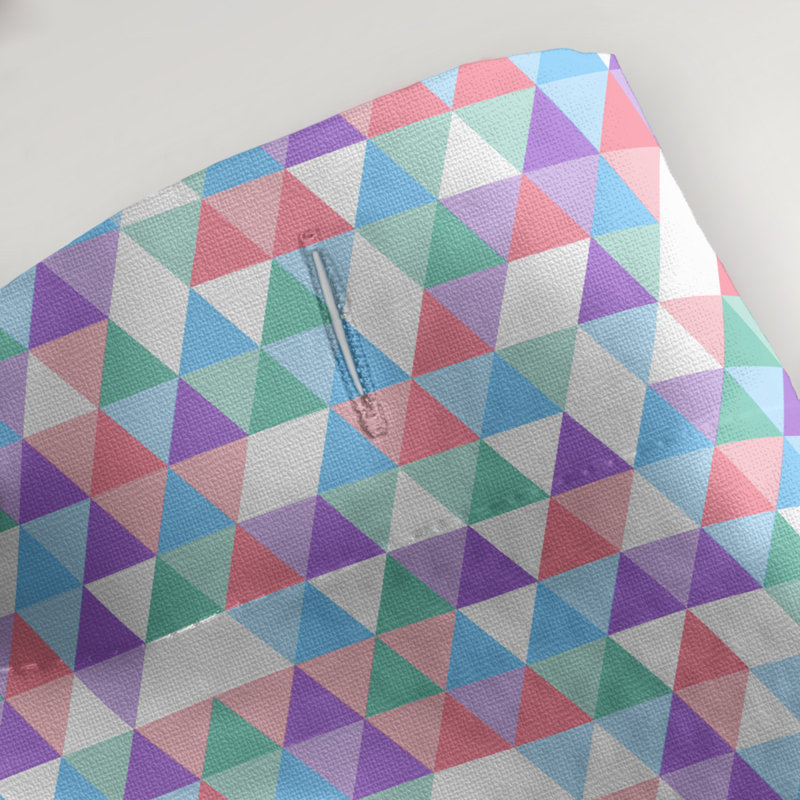 Rideau de douche simple katelyn elizabeth triangle, Bleu / Rose