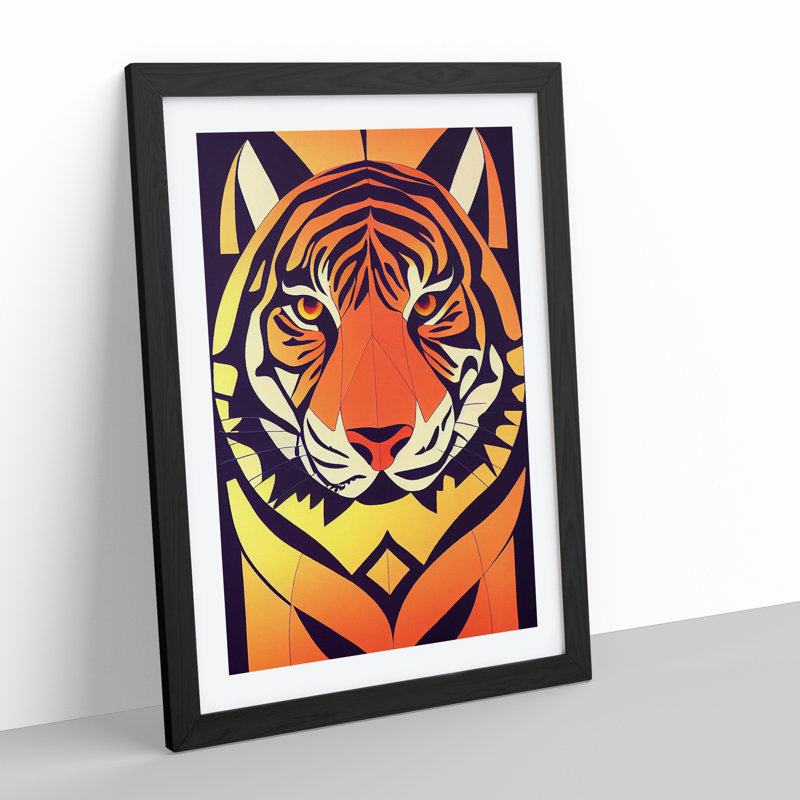 Tiger No.1 Abstract - Framed Print, Black Framed