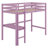High Wood Loft Bed, With Safety Guardrail, Built-In Desk, Ladder-249197928