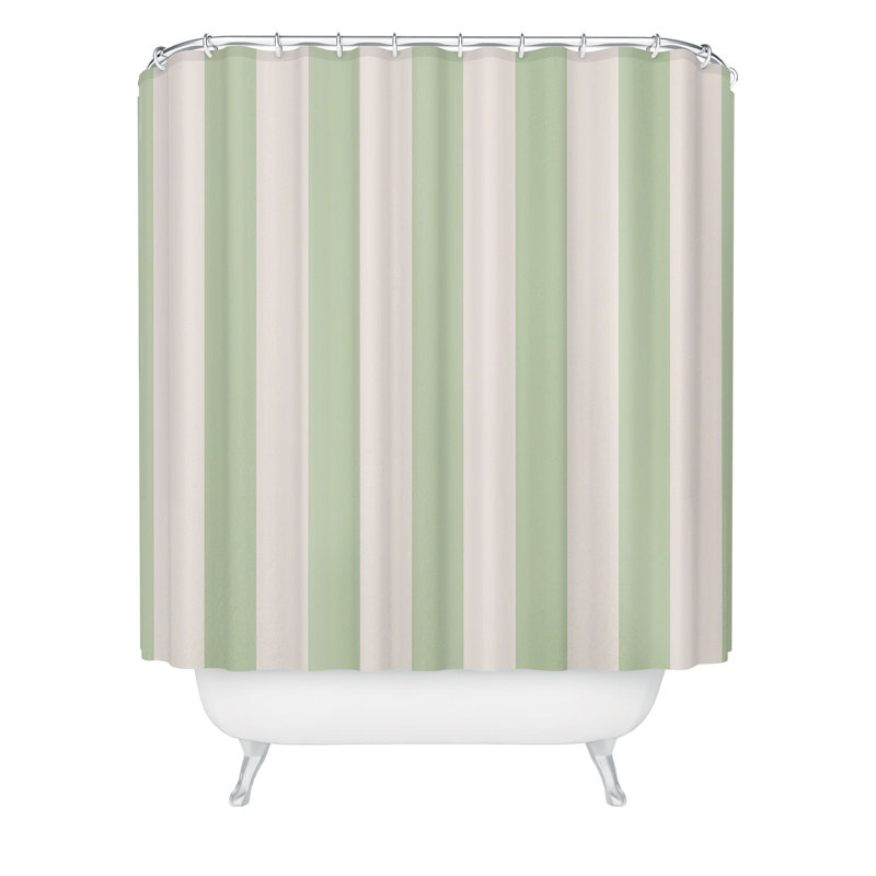 Rideau de douche Little Arrow Design Co, Crème / rayures vertes