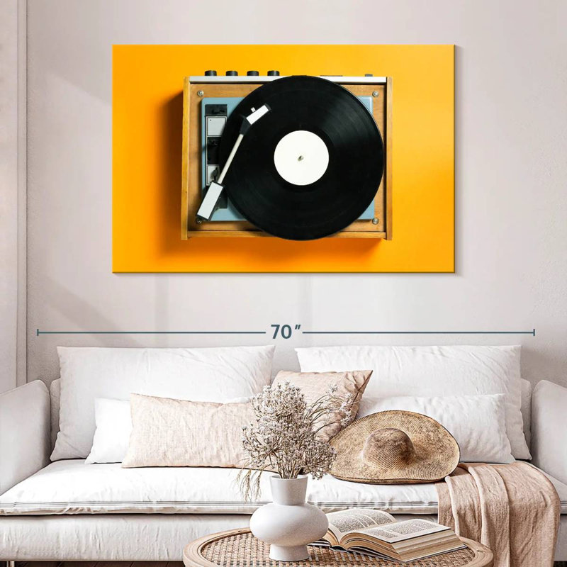 Tourne-disque jaune Abarca, H 32 po x l 48 po