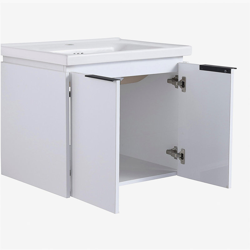 Meuble-lavabo de 48 po avec lavabo et deux petites tablettes de rangement
