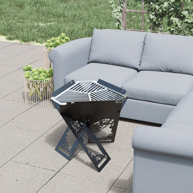 Stainless Steel Smokeless Fire Pit, Matt Black