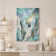 Art mural sur toile Teal Marble Mountains with Gold Veins under Aurora-819578030