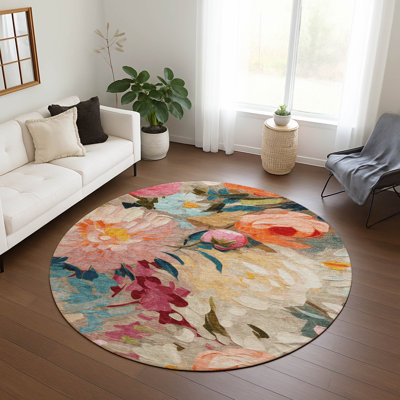 Tapis floral intérieur / extérieur lavable à la machine Jenning ACN2264