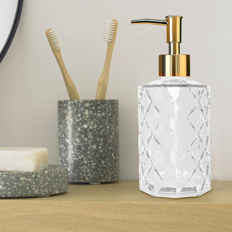 330ml/12oz Glass Soap Dispenser, Versatile Hand Dispenser for Bathroom, Kitchen, Bedroom - Reusable for Lotion, Detergent, Essential Oil