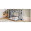 Grand lit escamotable mural avec placard, tiroirs et tablettes, gris-224209653-224209642