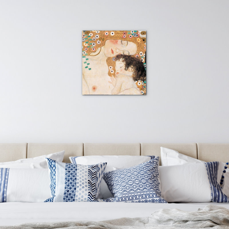 Cron Homage To Klimt - Three Ages Of Life | 58x58 Cm Frameless Panel Lightweight Ready To Hang by Klimt - No Frame Print Set on Metal