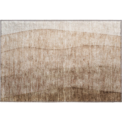 Premium Machine Washable Prisco Brown Rug