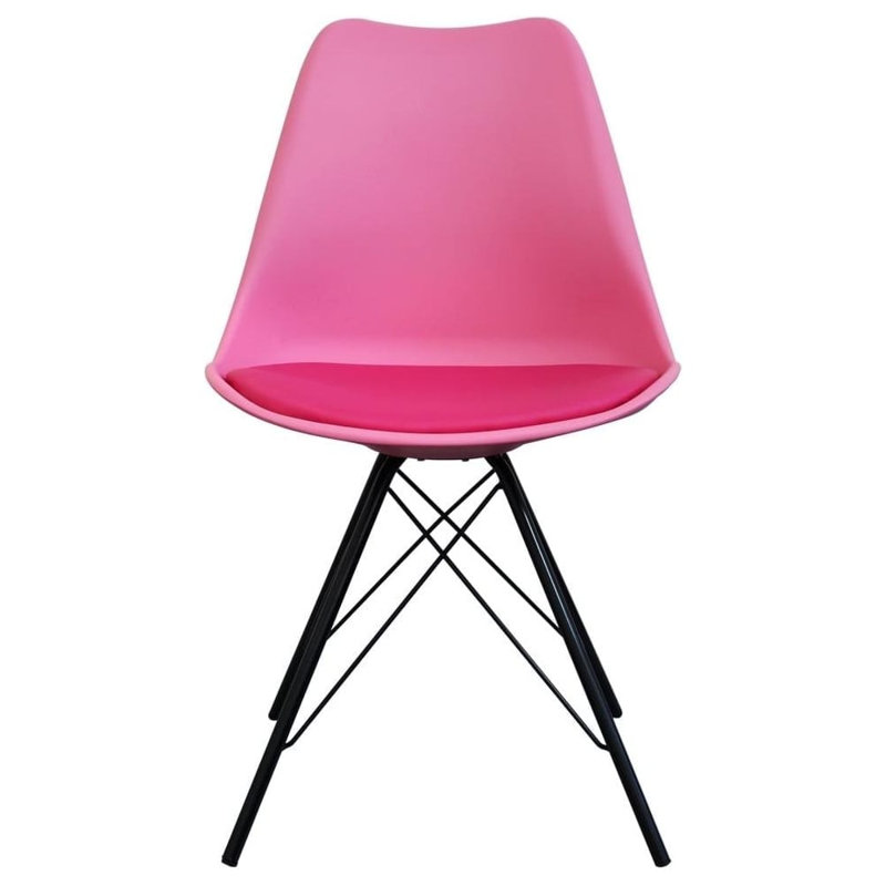 Aneta Plastic Side Chair, Pink