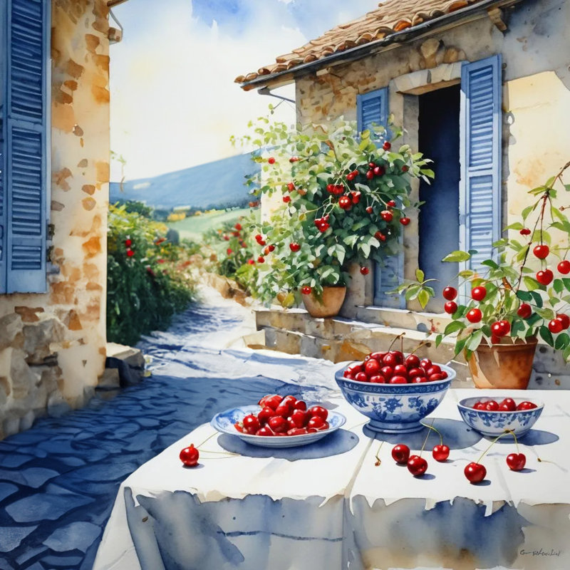 Art mural sur toile Sunlit Courtyard, H 12 po x l 12 po x P 1 po