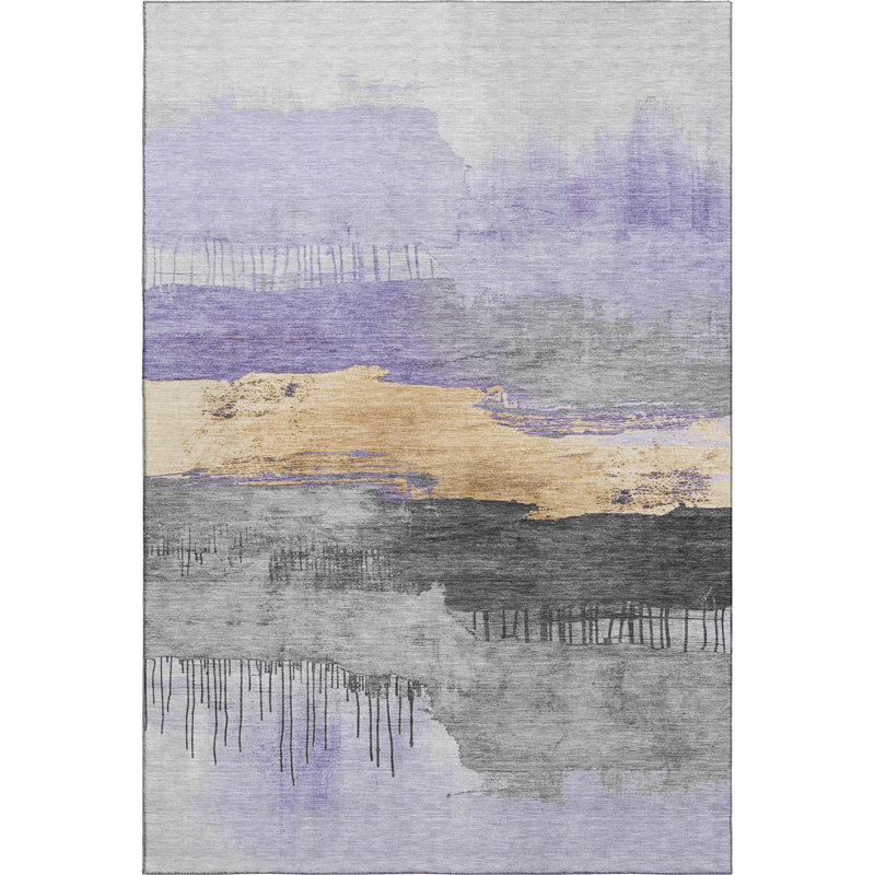 Premium Machine Washable Fairwood AMF1880 Modern Rug, Rectangle 5' x 7'6"