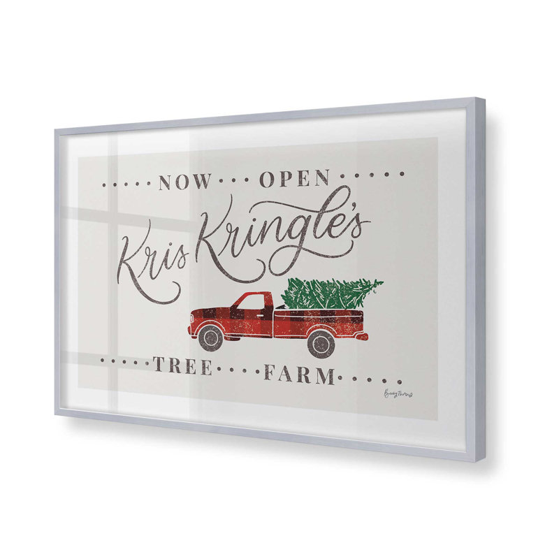 Kris Kringle's Tree Farm Print, Cadre en chrome poli, H 25,25 po x l 37,25 po