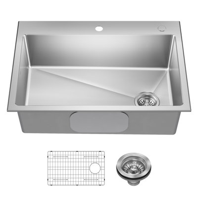 Évier de cuisine KRAUS Fairlane 30 po à encastrer/monter sur le dessus, une cuve, en acier inoxydable de calibre 18