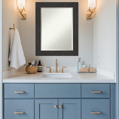 Miroir de salle de bain mural en bois biseauté Attic
