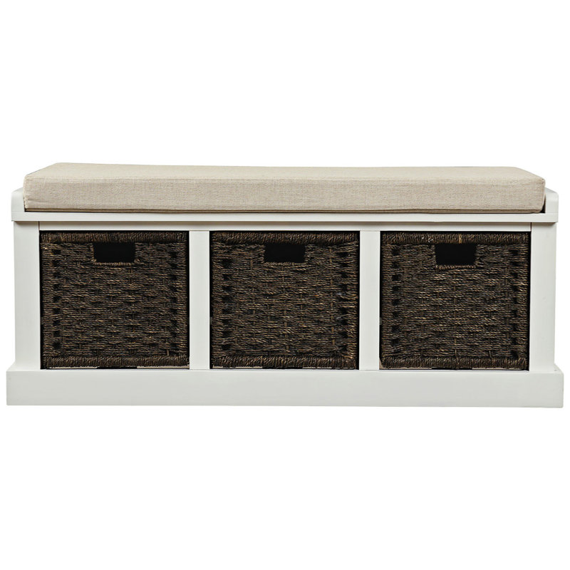 Banc de rangement à tiroirs Guyanne, Blanc