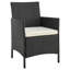 Ensemble de conversation moderne pour 4 personnes avec coussins en polyester de couleur noire et crème Imperia-1086869998