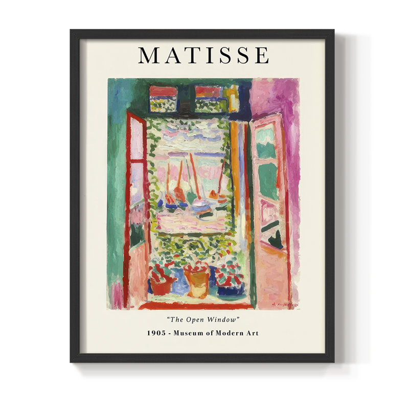 Matisse CL , reproduction encadrée - bois massif, H 28 po x l 22 po, Noir