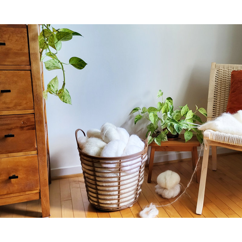 Panier de rangement PRISP Oaka Home, H 15,7 po x l 15,7 po x P 15 po, Bois naturel