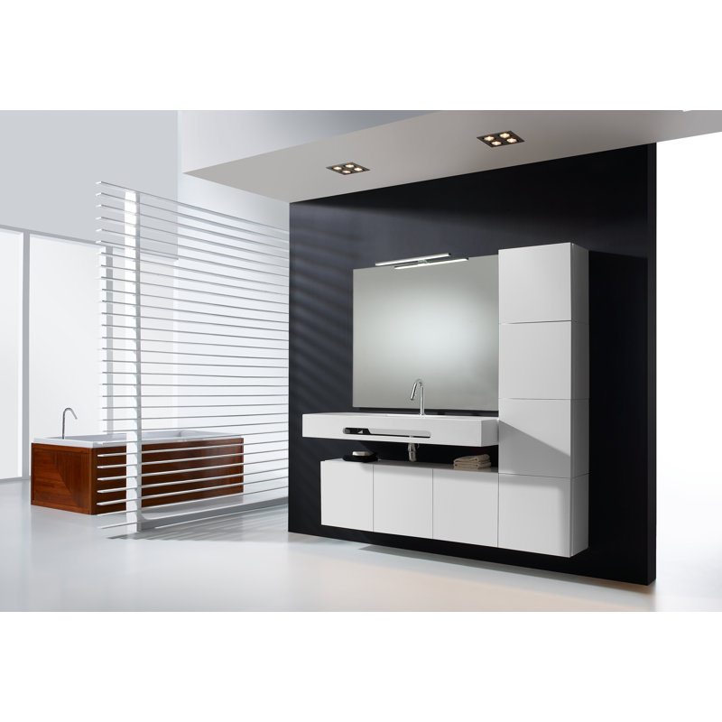 Belfry Bathroom Zoe 520mm W White Resin Rectangular Sink, 800mm Basin