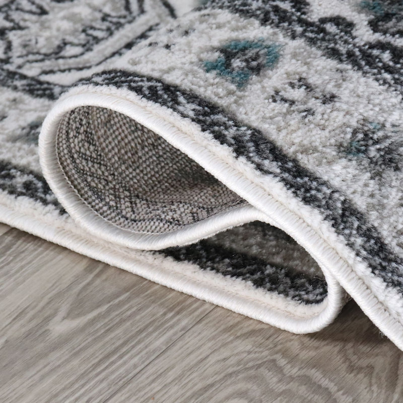 Tapis intérieur médaillon tribal Einsgrove, Rectangle 7 pi x 9 pi