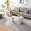 Table basse en forme de L, 48,18 x 23,03 et 35,43 x 31,49 pouces, blanc, pour la salle à manger, le jardin, la structure, facile à nettoyer, blanc, amovible, Beach House et Breezy