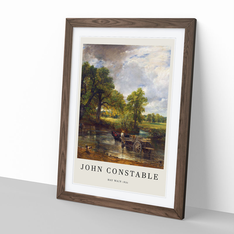 The Hay Wain by John Constable - Picture Frame Painting, Walnut Framed, 65cm H x 48cm W x 2cm D