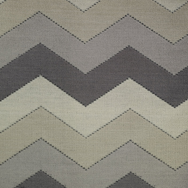 Piccadilly - Bold Chevron Cut Velvet Upholstery Fabric By The Yard, Zinc