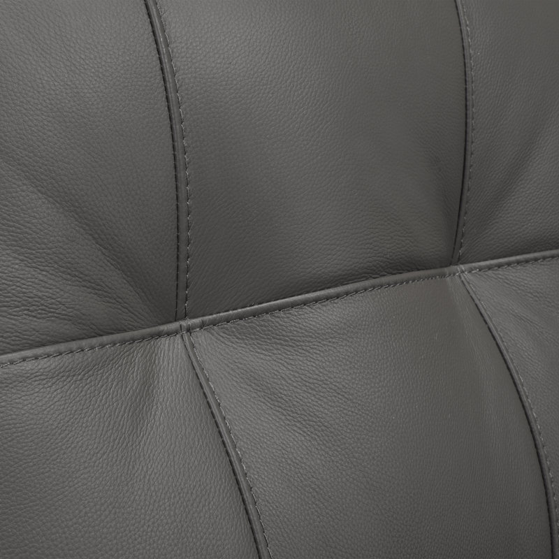 Canapé modulaire en cuir Yeprad, Face à la gauche, Cuir gris foncé assorti