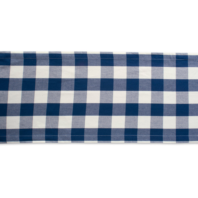 Wolsingham Gingham 100% Cotton Table Runner, 72" L x 14" W, Navy