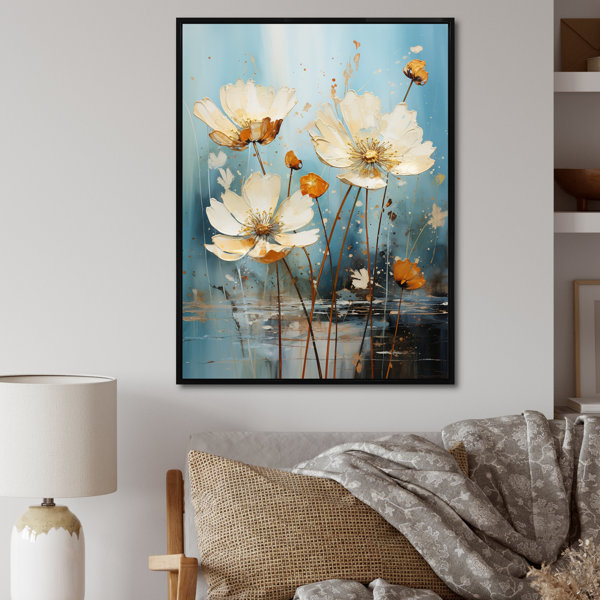 Winston Porter Blossoming White Daisy Teal Blue Sky I On Canvas Print ...