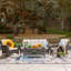 Ensemble de conversation en osier / rotin pour 5 personnes avec coussins et table Biege-70091071