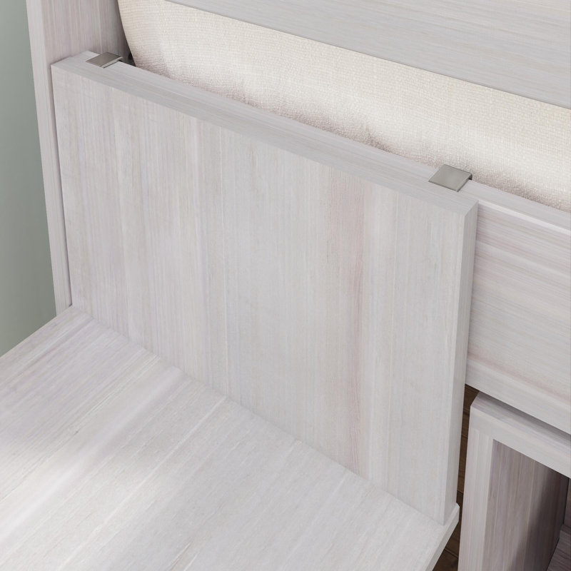 Decimus Kids Twin Loft Bed with Drawers, White Wash