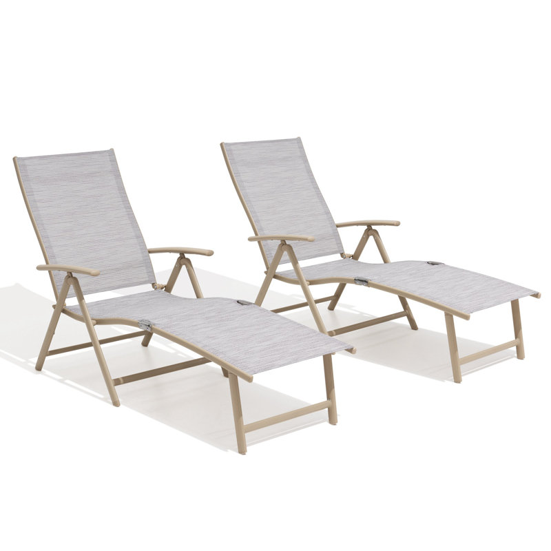 Cllgone 45" Long Reclining Steamer, Beige/Earth